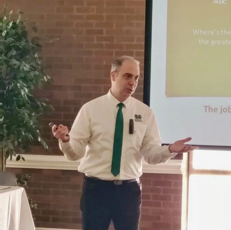 Ed presenting to a group